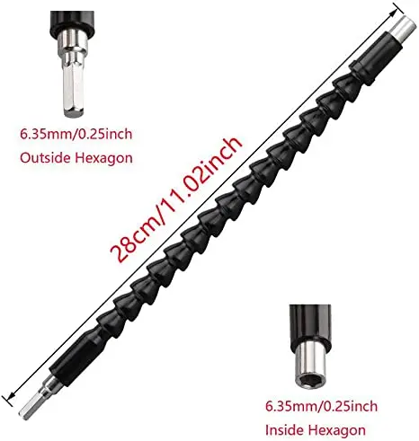1/4 ''105 grados taladro de ángulo recto + 1/4 barra de extensión vástago hexagonal portapuntas de destornillador + Impacto hembra Flexible ángulo extensión de broca