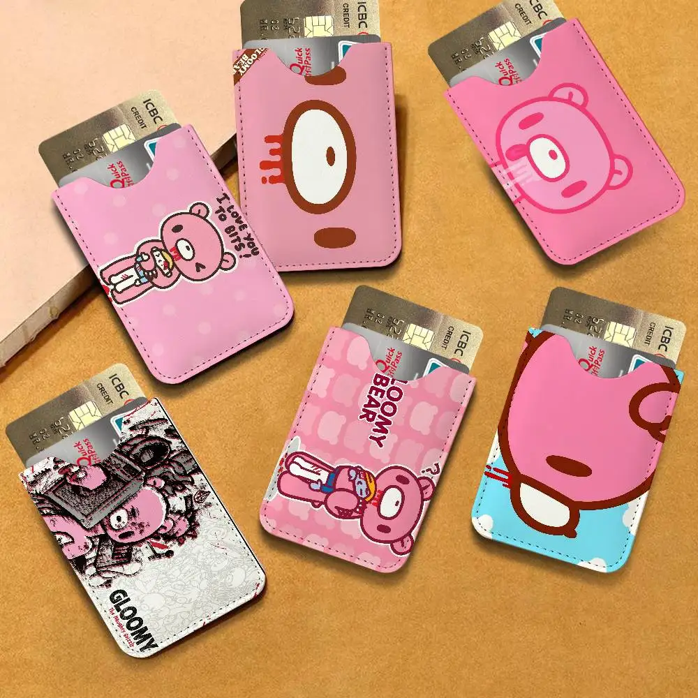 G-Gloomy B-Bears Character Leather Mini Wallet for Men, Thin Pocket Credit Card Separate ID & Bus Card