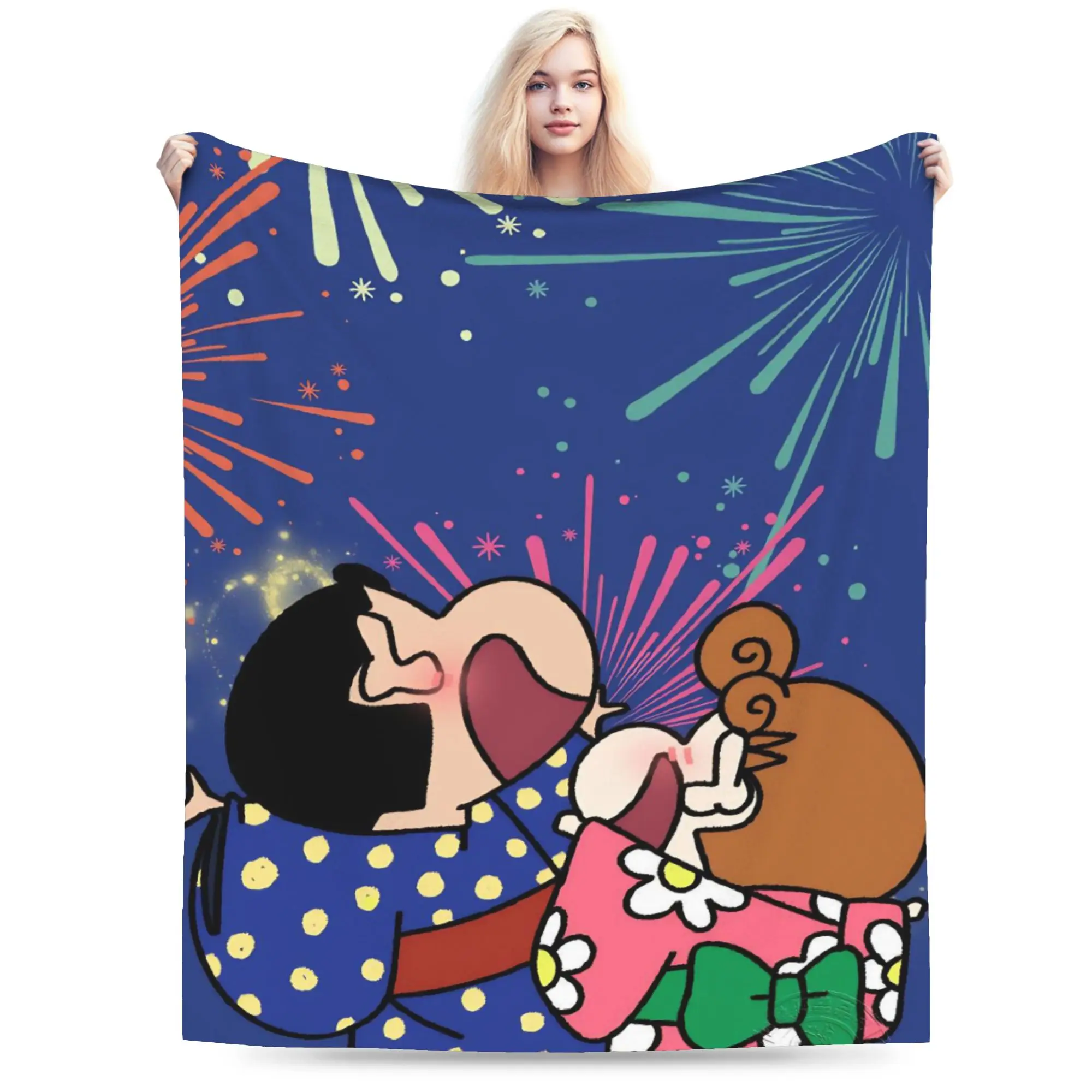 تلوين شين تشانس البطانيات الدافئة الشارع الاتجاه أفخم رمي بطانية للطفل غرفة المعيشة الفانيلا المفرش غطاء السرير #1