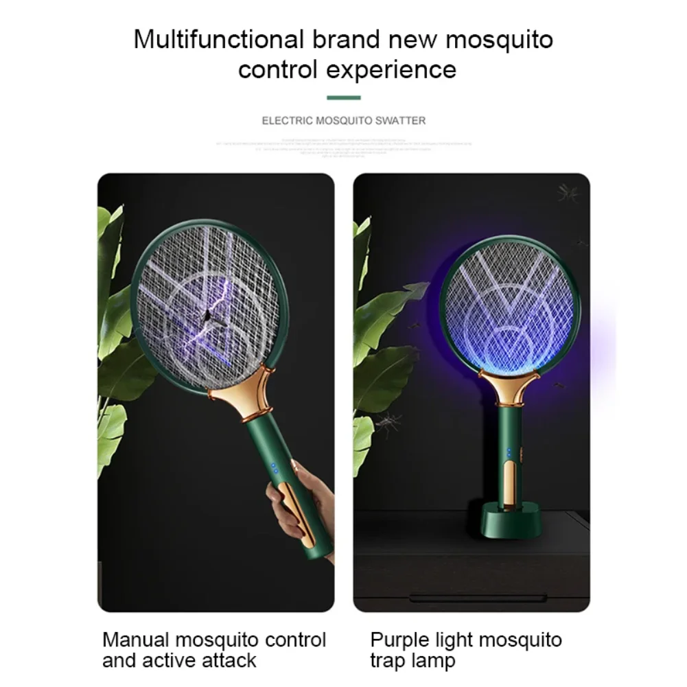 2026 New Upgrade Mosquito Racket 2 In 1 USB Rechargeable Fly Zapper Swatter Lamp Seduction Trap Summer Night Baby Sleep Protect image 6