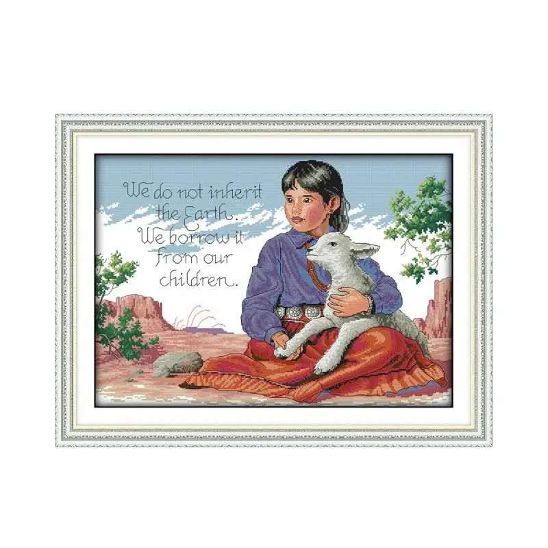 A true conservationist cross stitch kit aida 14ct 11ct count printed canvas stitches embroidery DIY handmade needlework