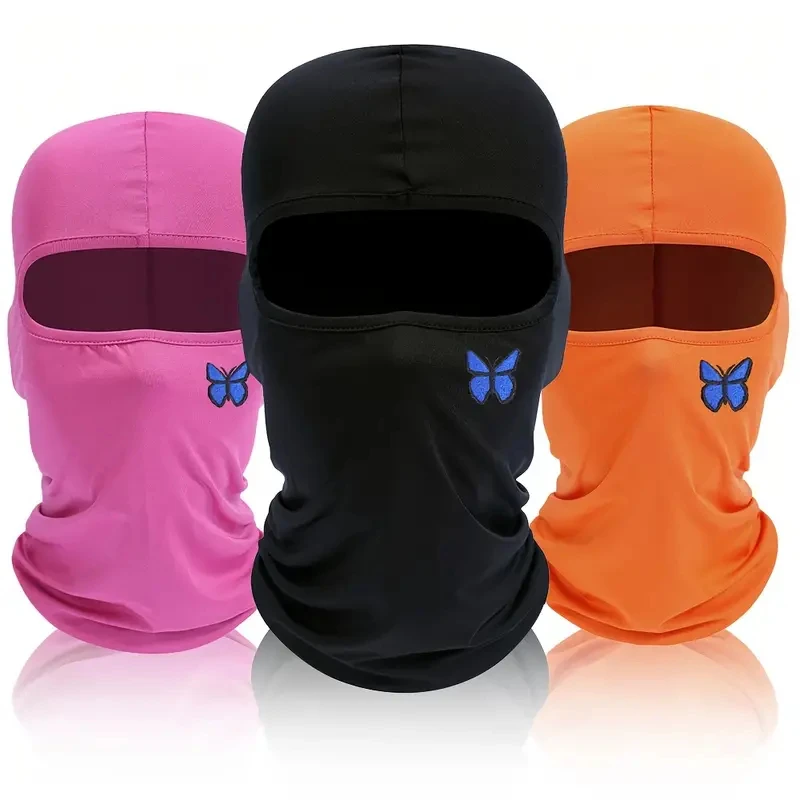 1pc Butterfly Print UV Protector Breathable Balaclava Hat Face Mask for Summer Cycling Motorcycle Ski Scarf Men and Women Cap