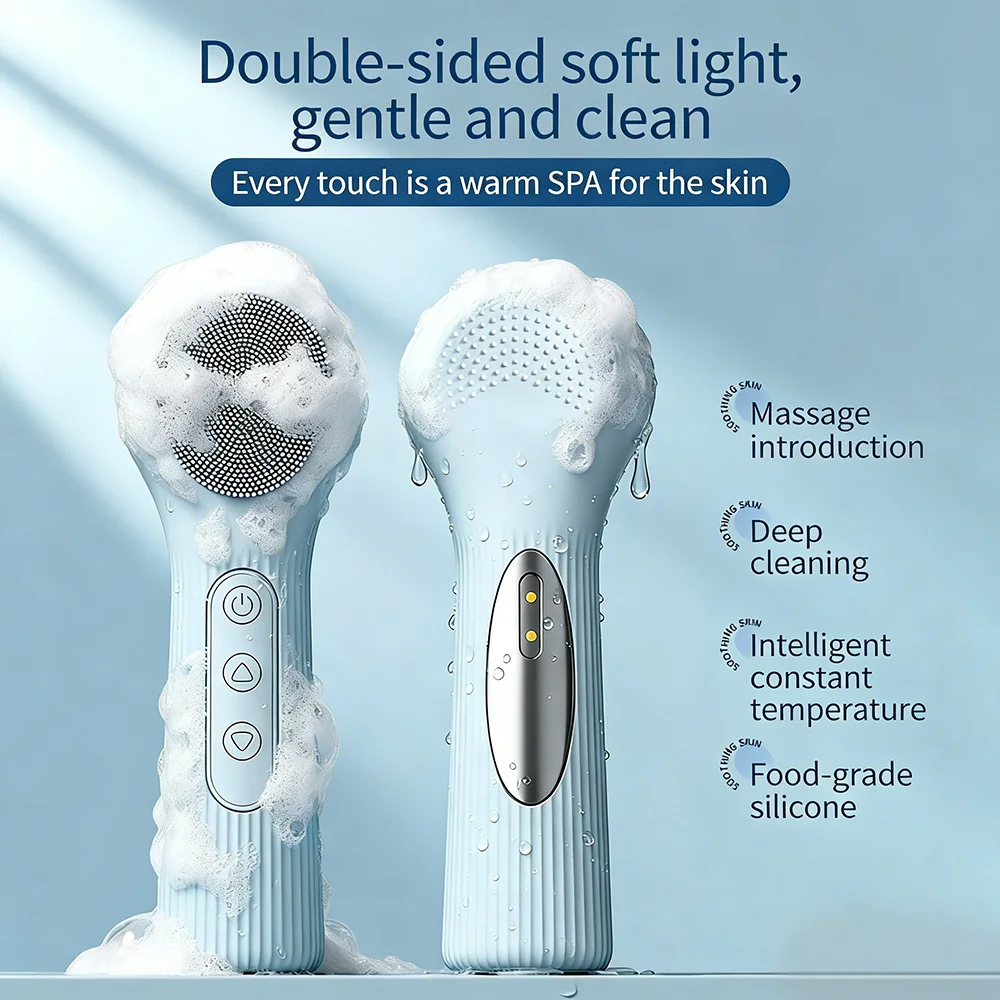 Nettoyeur électrique en Silicone pour le visage, Vibration des pores, brosse de Massage, soins de la peau, lavage des points noirs, Machine, outil de beauté