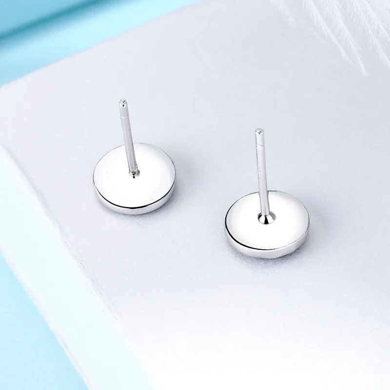 Minimalist Simple Round Black Stud Earrings For Women Men Copper Epoxy Tiny Ear Nail Stud Piercing Earring Accessories 7mm / 9mm