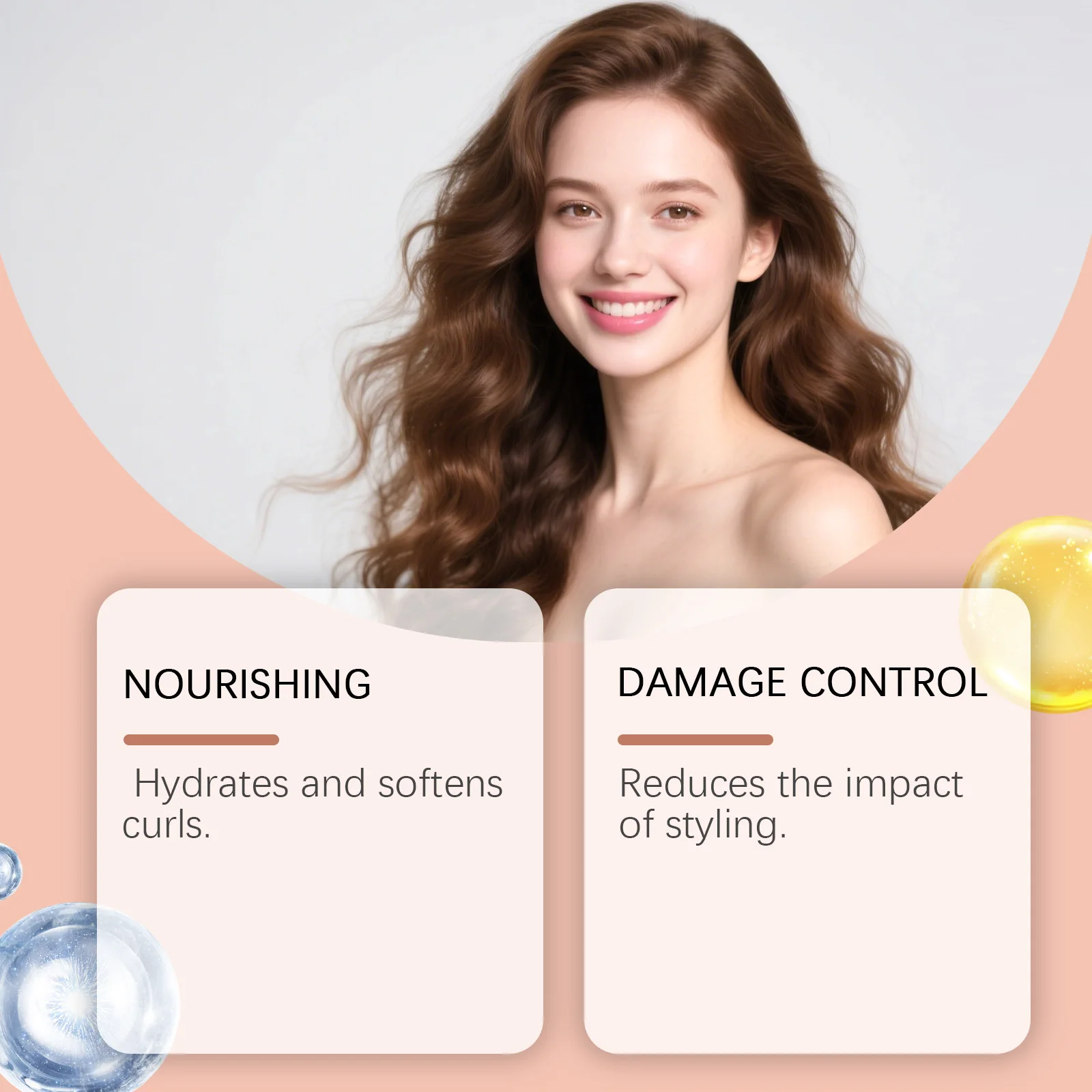 Hoegoa Curly Hair Styling Cream Boost Elasticity Long Lasting Hold Volumize Hair Nourishing Frizz Control Silky Smooth Hair Care