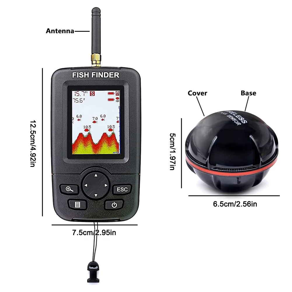 Détecteur de poisson portable sans fil, 100M, 125 SHIRT Z macar, profondeur, alarme, océan, rivière, lac, écho, aste, capteur sans fil