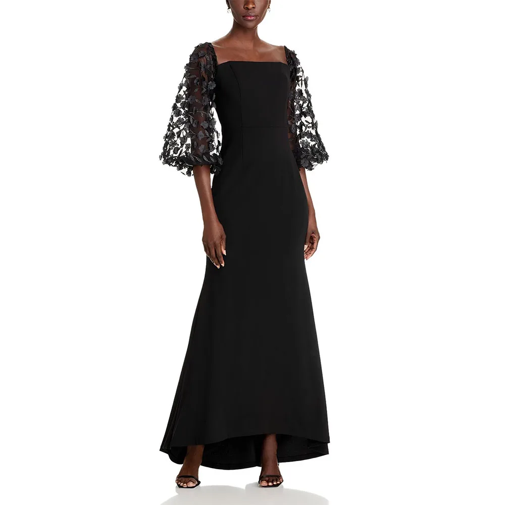 Современное женское вечернее платье длиной до щиколотки, вечернее платье с квадратным воротником, платье в Саудовской Аравии, платье для выпускного вечера с расклешенными рукавами