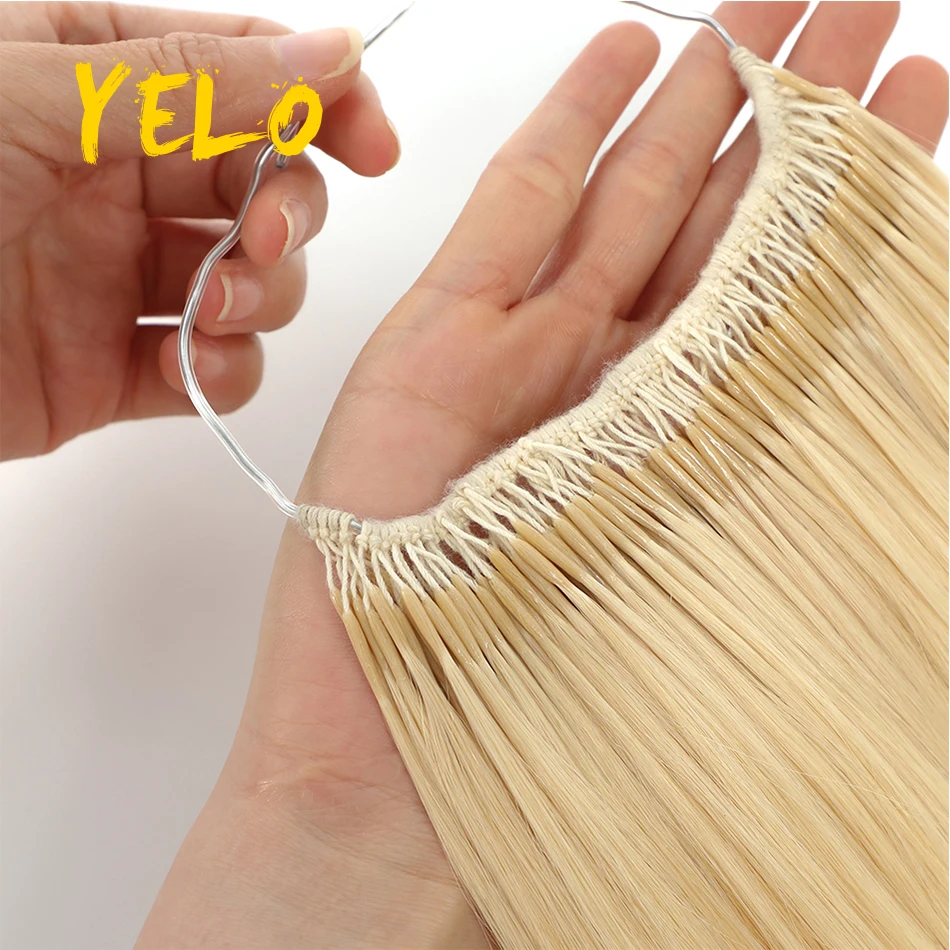 Extensiones de cabello con punta gemela de hilo de algodón liso, Popular de Corea, cabello humano plano de queratina, cabello chino sin procesar