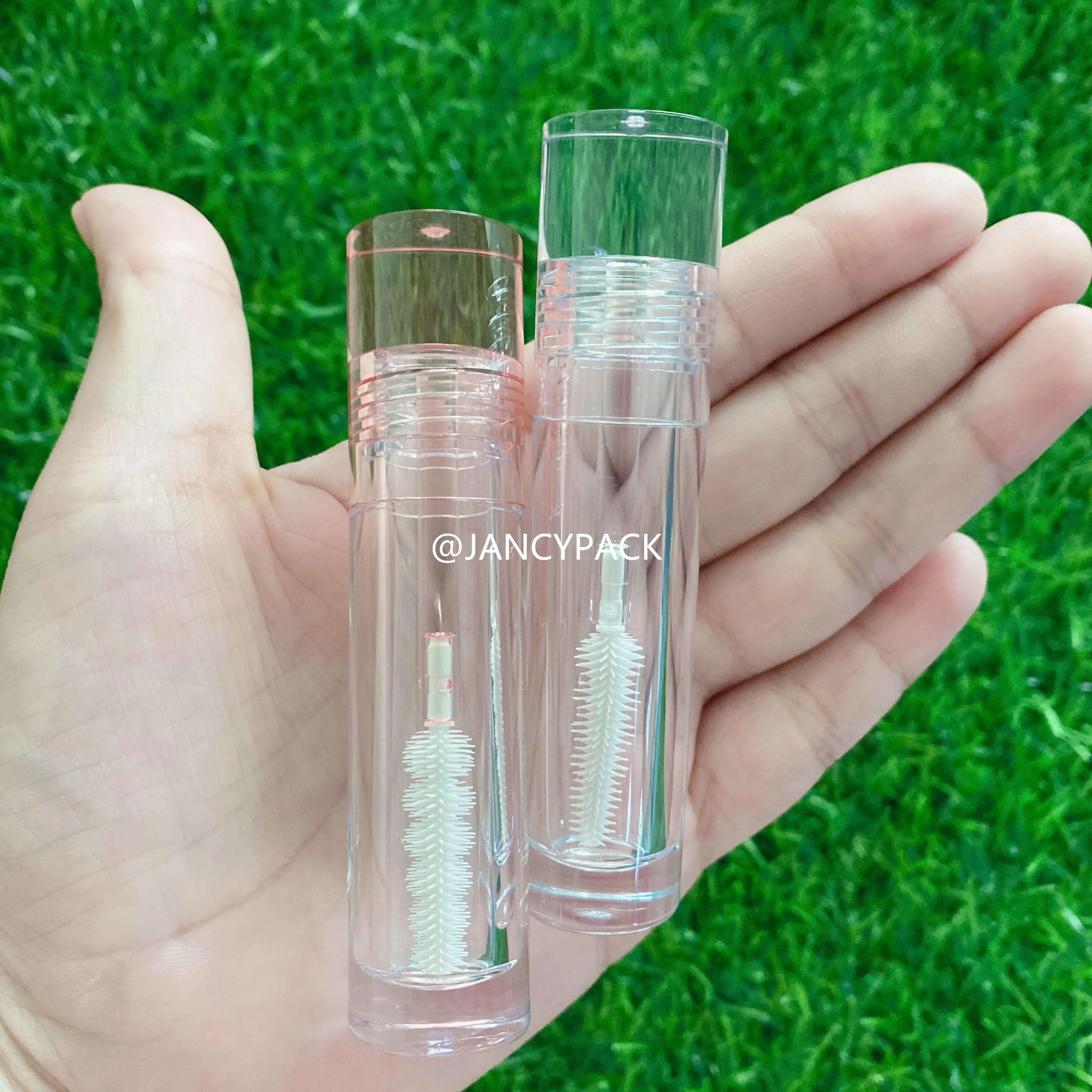 4.5ml Empty Full Transparent clear Cylinder PET Mascara Bottle Eyelash Serum Container Packaging Wand Tubes With Silicone Brush