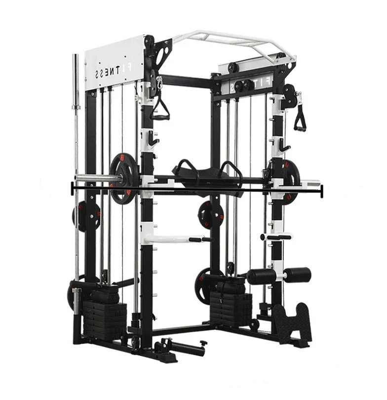 2026 Multifunctional Squat Lifting Gantry Frame Integrated Smith Machine Gym Equipment