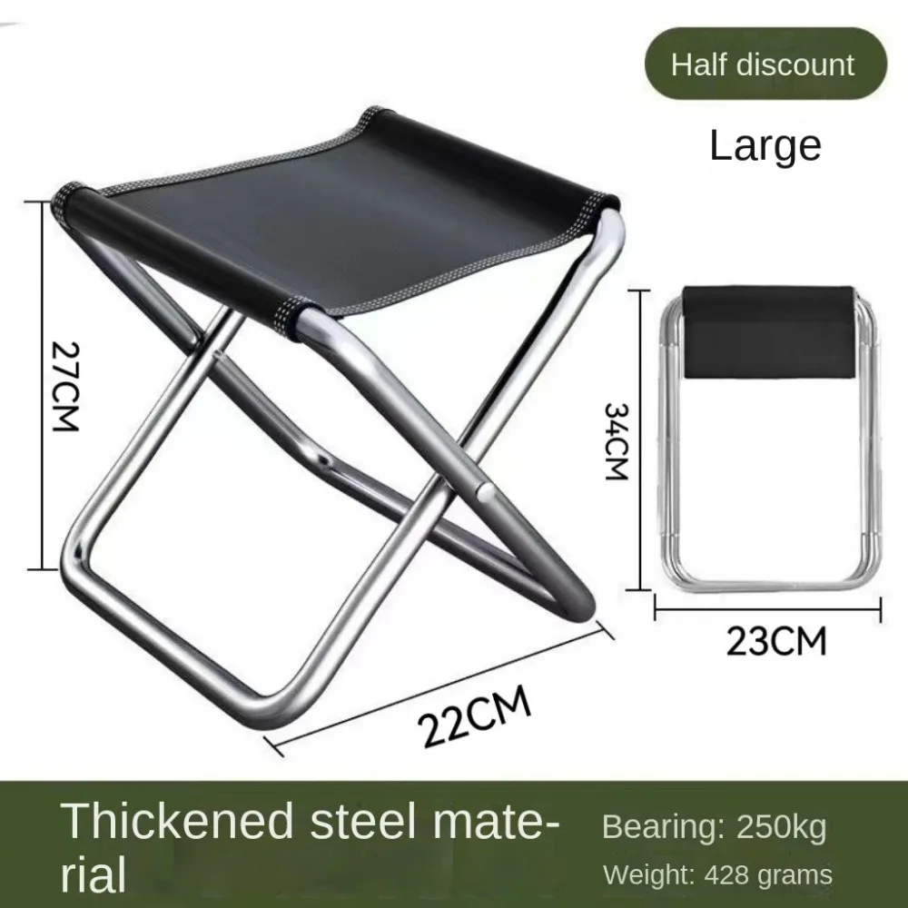 Garden Party Steel Folding Camping Stool Ultralight Compact High Strength Fishing Foot Rest Portable Footstool Ottoman
