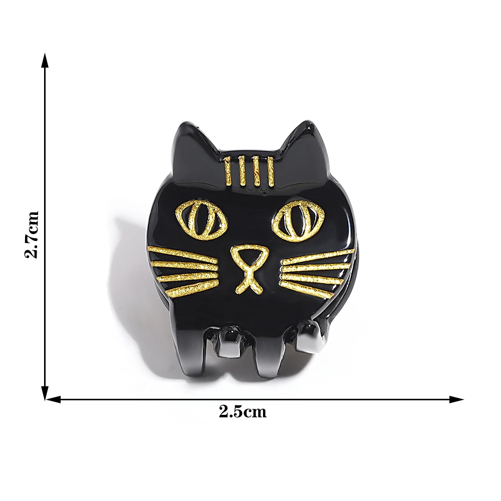 Cute Acetate Cartoon Cat Small Hair Clip Claw For Women Trendy Mini Animal Grab Barrette Hairpin Party Hair Accessories Gifts