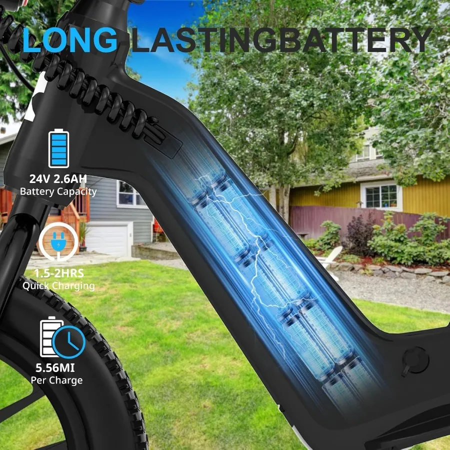 Vélo d'équilibre électrique 24v pour 3 à 5 ans, avec chargeur rapide, cadre en alliage, conception de Protection de démarrage à 3 vitesses, siège réglable 180w à