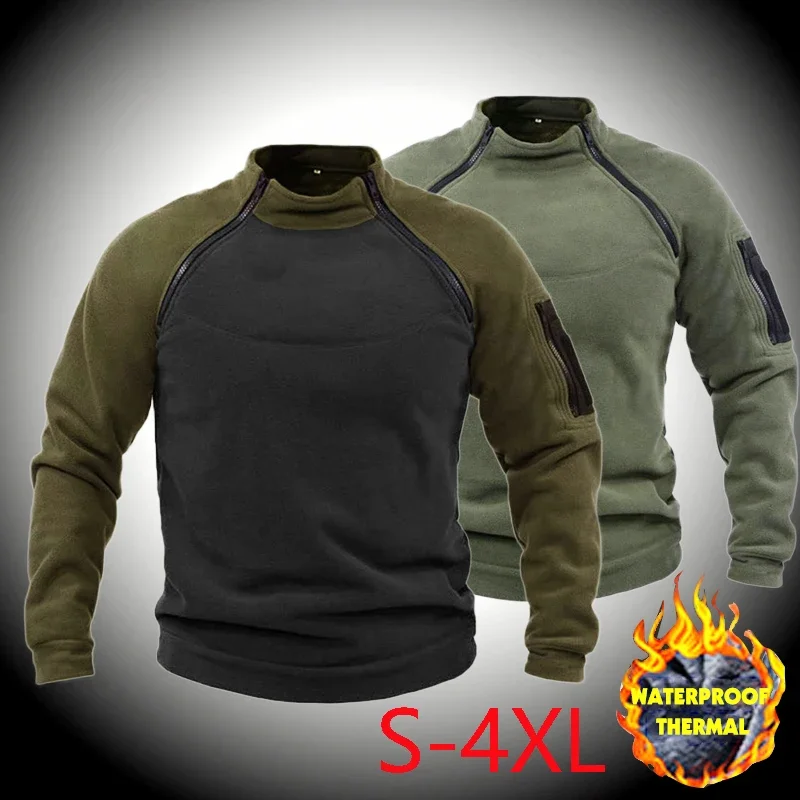 Army Fleece Tactical Jackets Men Military Pullover Oversized Fishing Clothes Hiking Shirt Military Tactical Clothing for Men