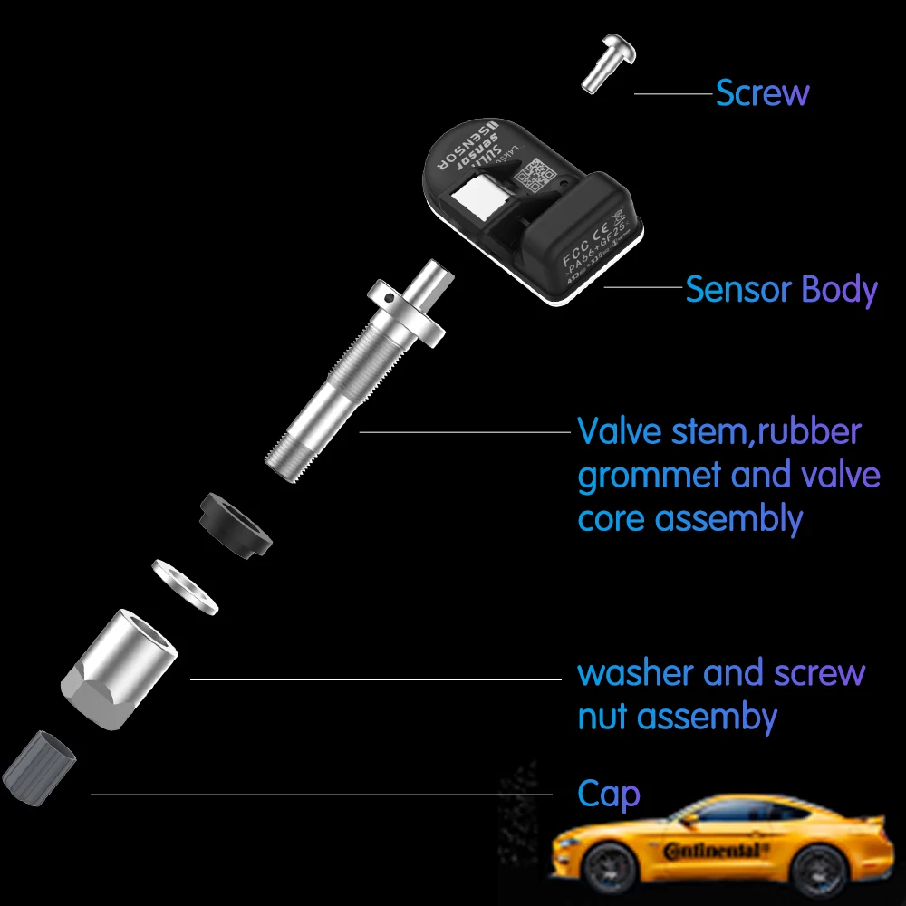 

Universal TPMS Sensor for CGSULIT TS01 2 in 1 Programmable Tire Pressure Monitoring System 315 MHz 433 MHz Compatible Car