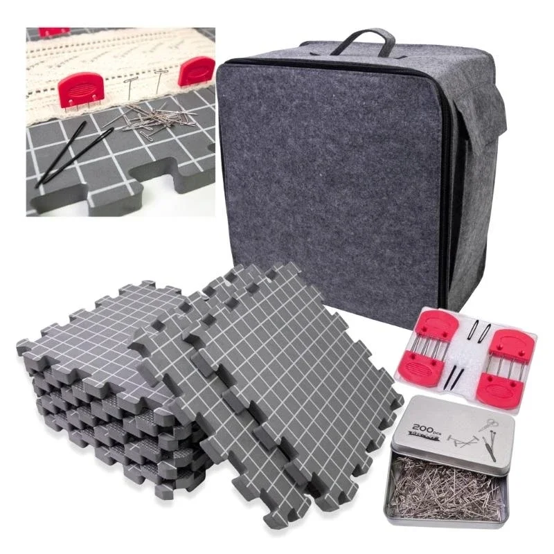 

Набор блокирующих досок для вязания 32x32 см, пенопластовая подушечка для вязания, блокирующие расчески для вязания со булавкой