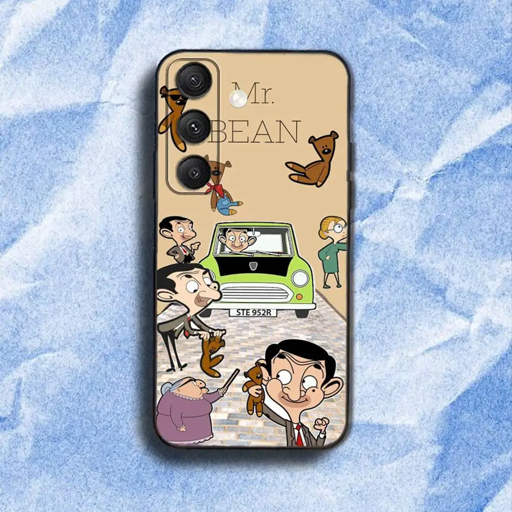 حافظة هاتف كلاسيكية M-Mr B-Bean مضحكة لهاتف سامسونج S 25,24,23,22,30,21,10,9,Ultra,Plus,Lite,FE,4,5G حافظة ناعمة سوداء