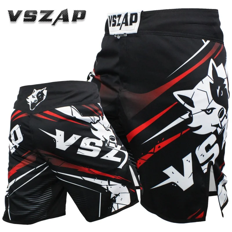 

Vszap boxing quick-dry jujitsu shorts black camping leisure gym Sanda mixed martial arts Muay Thai training MMA sports pants