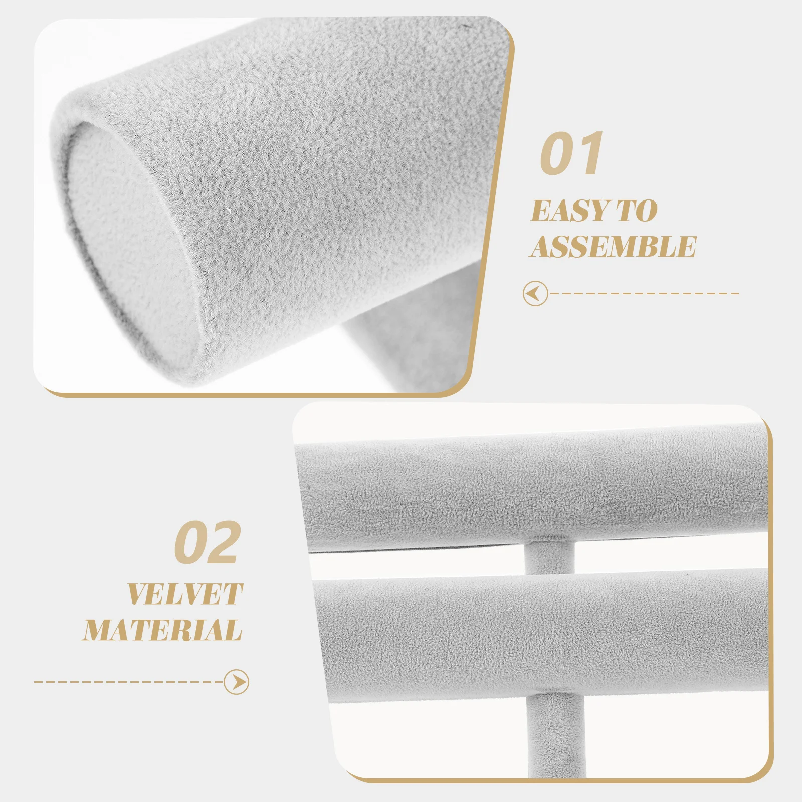 2 Tier Bracelet Holder Detachable Jewelry Display Stand Grey for Organization Protection and Shop Decoration Bracelet Holder