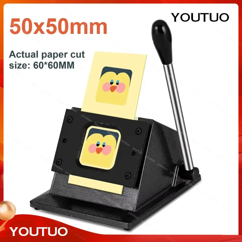 50mm Square Paper Cutter Tool Manual Punch Die Cutter  Button Maker Machine Pin Badge Paper Cutting Tool  50mmx50mm