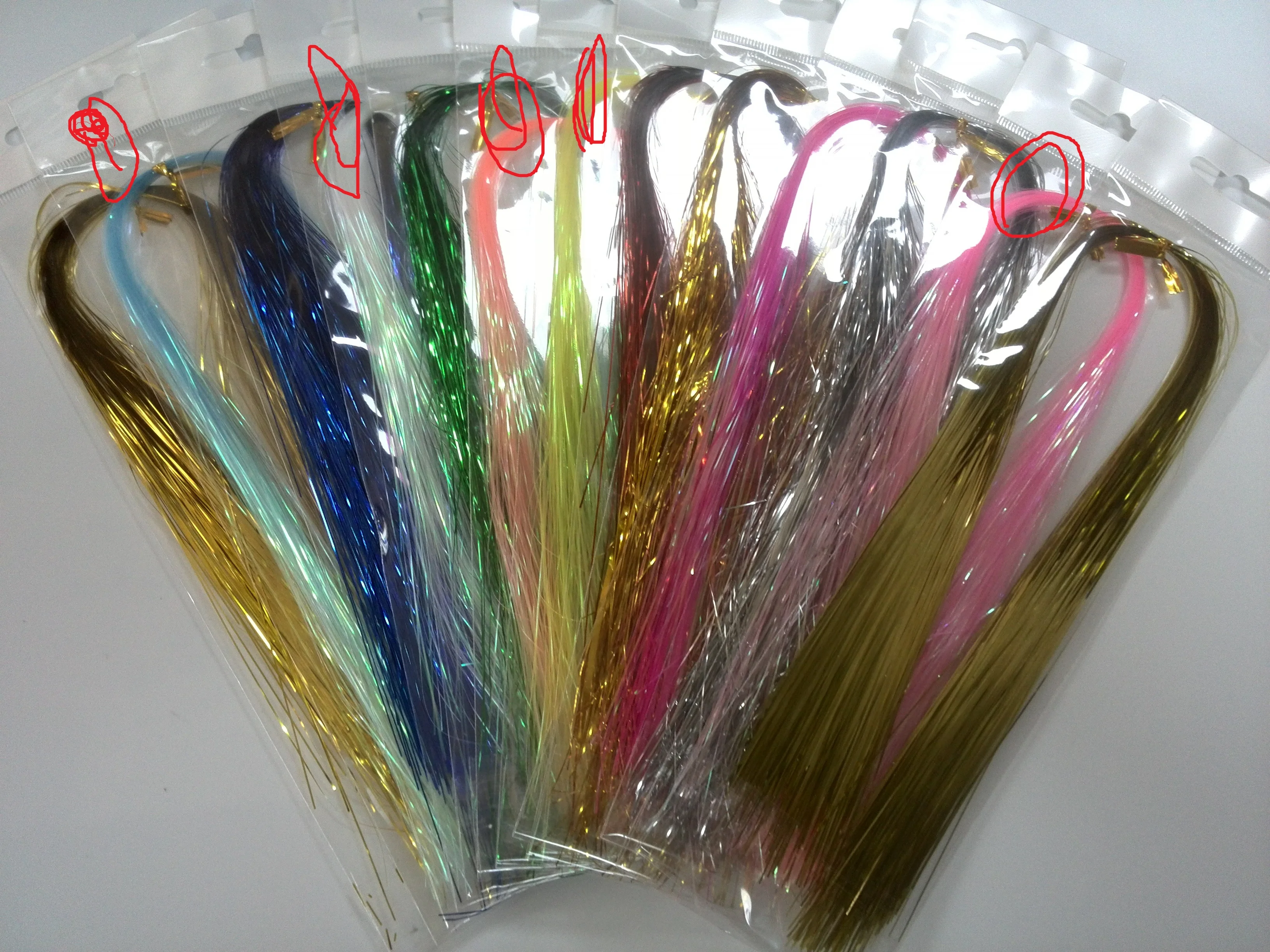 

60 bags/lot fishing flash line 5 colors Flashabou Fly Tying material length 44cm