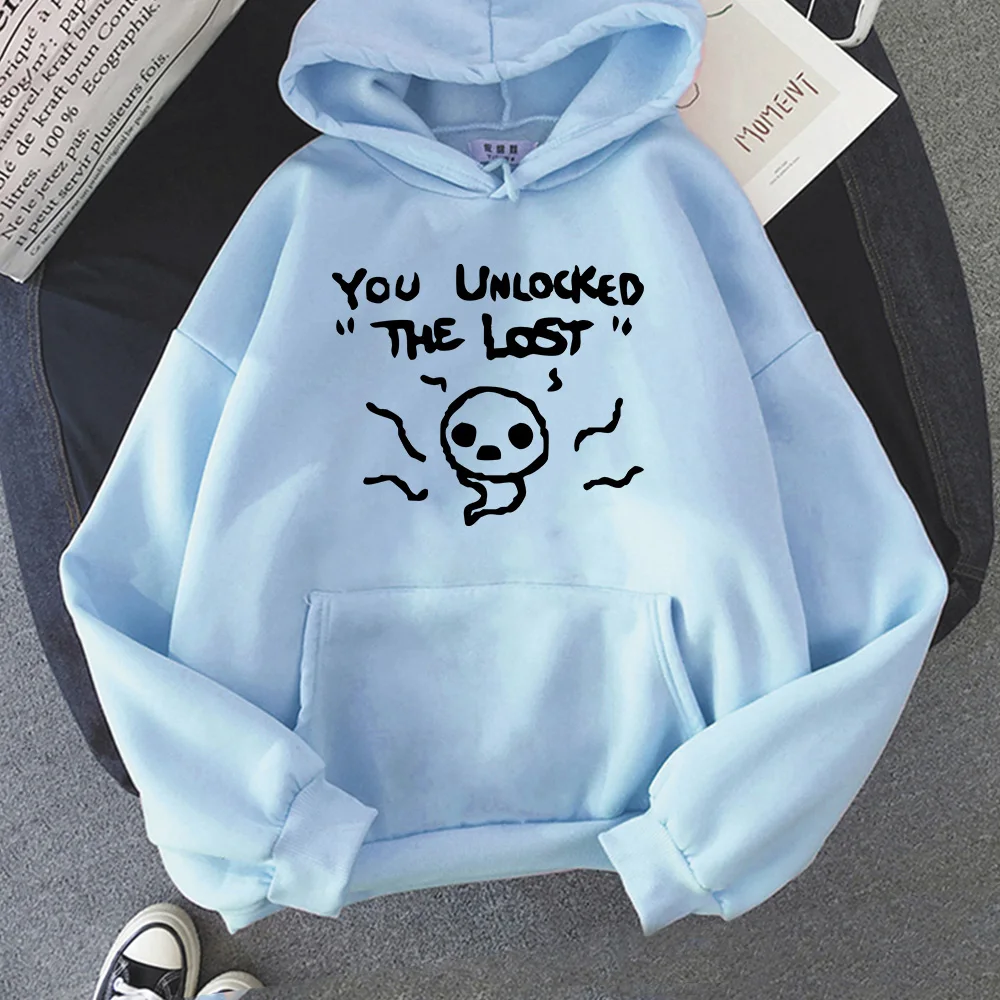 The Binding of Isaac Otoño Invierno sudaderas con capucha mujer sudadera de manga larga con estampado de letras con capucha Casual dibujos animados más ropa deportiva Unisex