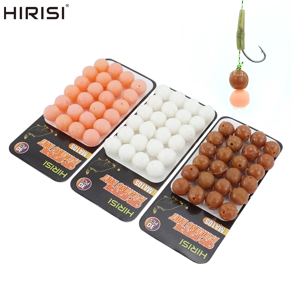 

Hirisi 30pcs Floating Ball Bait Fishing Float Beads Silicone Artificial Soft Bait ﻿MA105 Rubber Floats Ball Beads Fishing Tackle