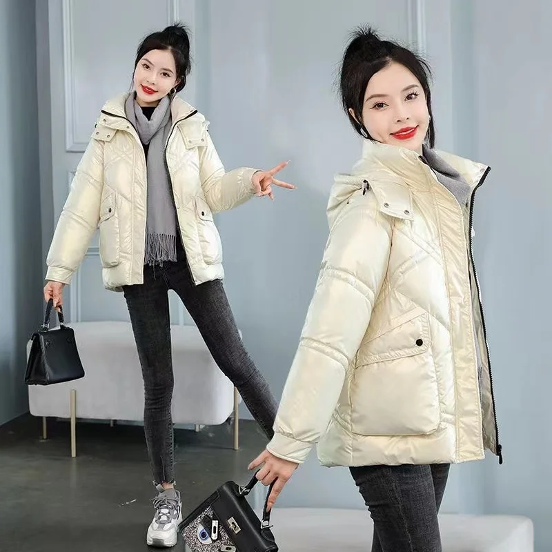 Giacca invernale da donna Parka maniche lunghe piumino in cotone con cappuccio Parka caldo 2023 nuova donna Casual studente cappotto Outwear