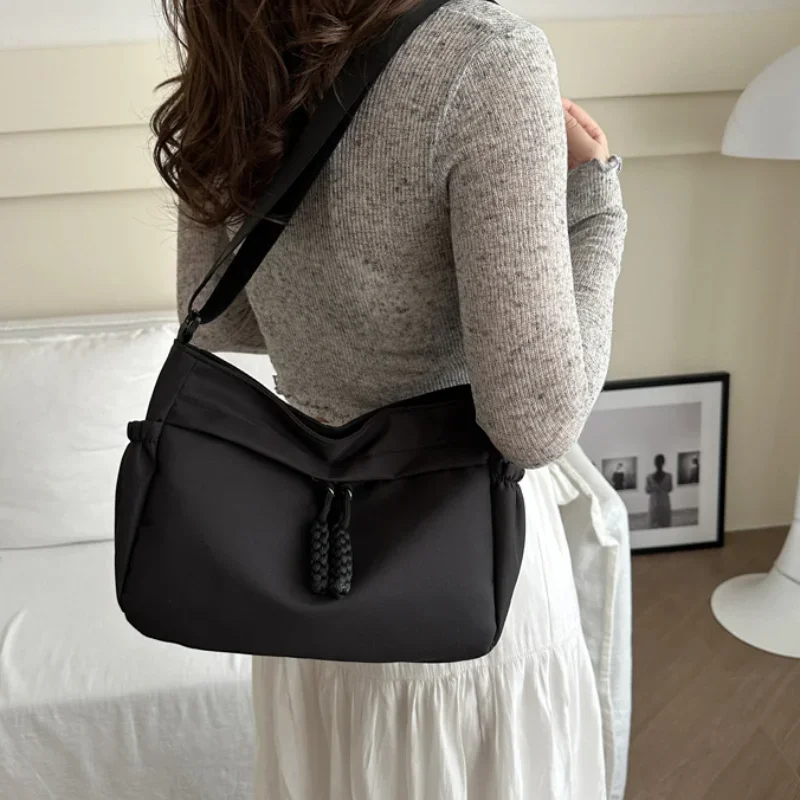 Summer Sports Crossbody Bag Classic Nylon Black Japan Style Shoulder Bag Women Business Commuter Horizontal Shoulder Bag