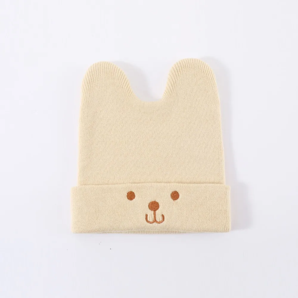 

New Cute Beanie Cap Knitted Autumn Winter Pullover Hat Cartoon Embroidered Thicken Knitted Hat
