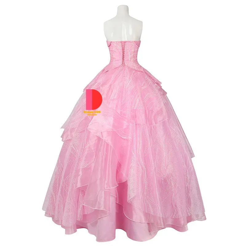 CosplayGlinda Wicked Hot Sale Cosplay Costume Disguise Pink Movie Same Sheath Dress Elegant Fantasy Outfit Halloween Carnival Un