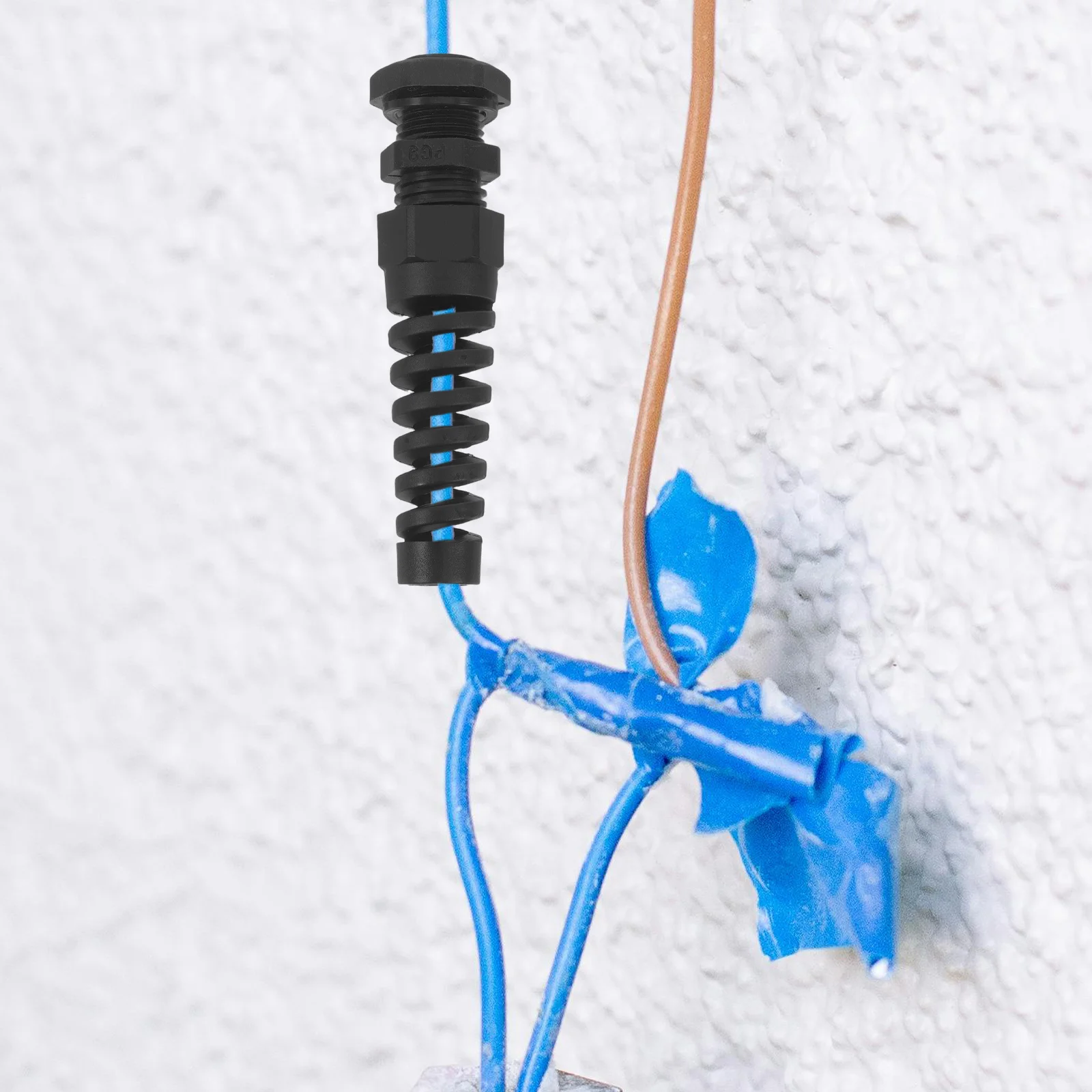 

10Pcs Strain Relief Cable Gland Waterproof Cord Connector Nylon Adjustable Spiral Grip for Industrial Outdoor Automotive Marine