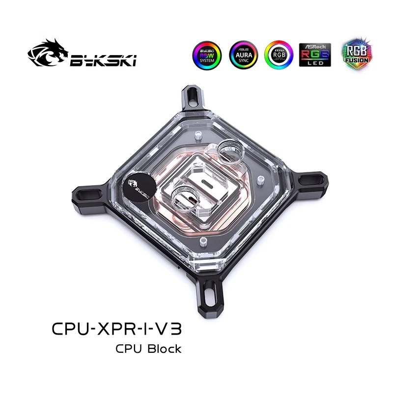 Bykski CPU Block Use untuk Intel LGA 115X,1200,2011,1700,AMD,AM3,AM4 Cooler POM/Acrylic/ Metal CPU 쿨러 5V CPU-XPR-I/M-V3