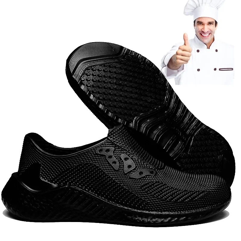 Professional Chef Clogs for Men Non Slip Oil Water Resistant Food Service Work Sneakers Comfort Casual Shoes