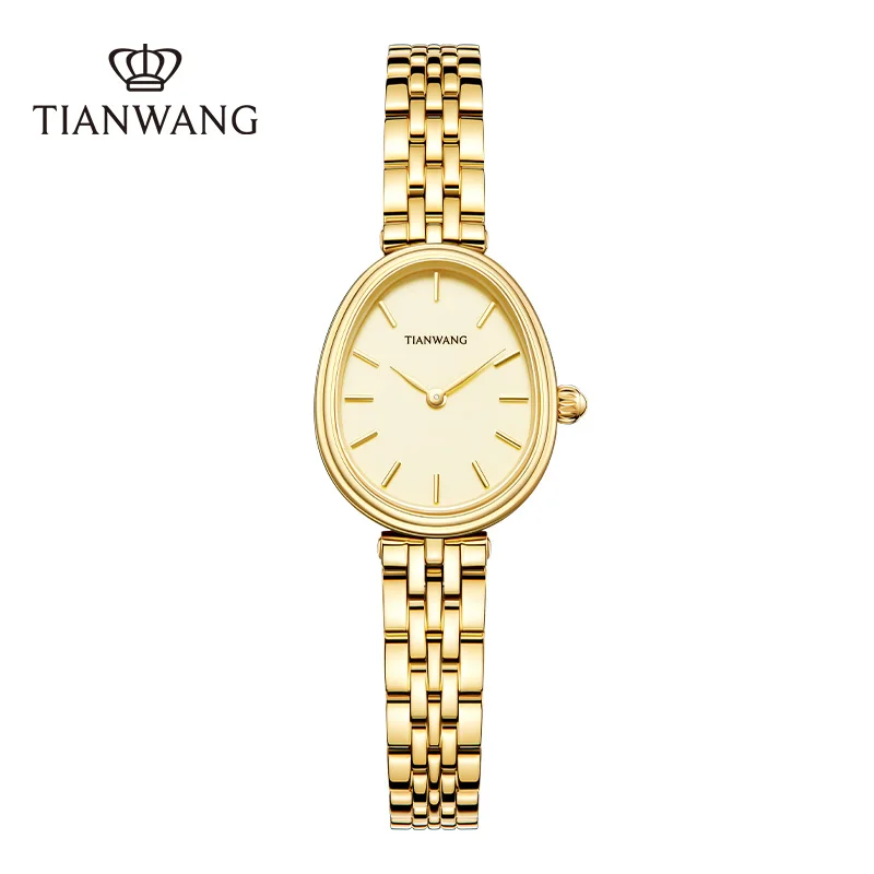 

TIAN WANG Women's Watches Vintage Quartz Watch For Women Wristwatch Gold Retro Lady Wrist Oval Dial Stainless Steel Ladies Clock