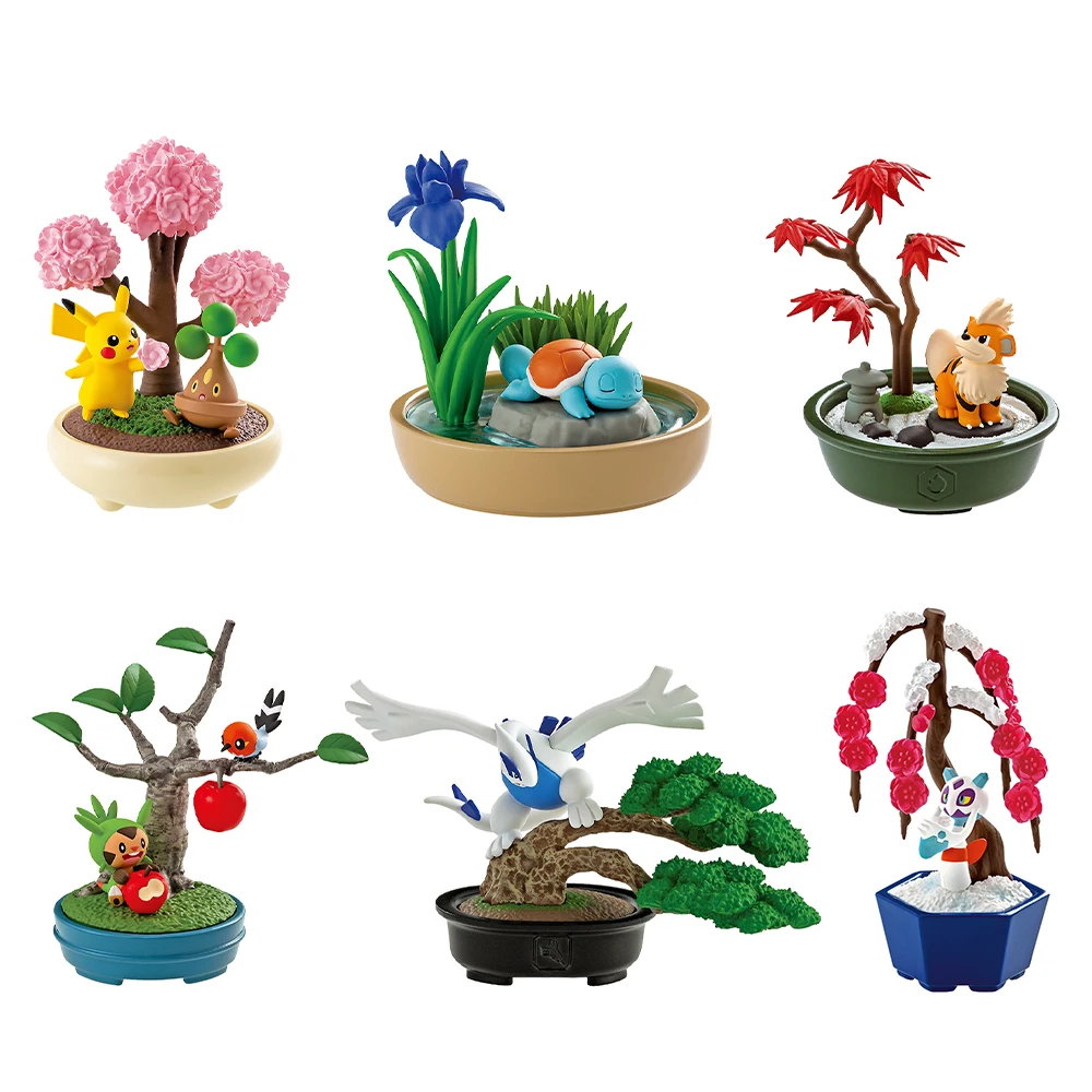 

Original Pokemon Box Egg Figure Pikachu Froslass Growlithe Chespin Fletchling Bonsly Lugia Bonsai Series Figurine Souvenir Toys