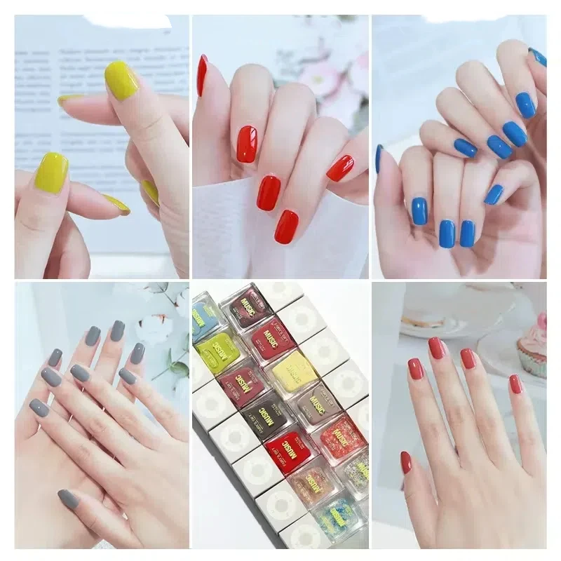 Esmalte para unhas 40 cores, secagem rápida de longa duração, não descasca as unhas, nude, glitter, esmalte em gel, ferramentas para arte em unhas