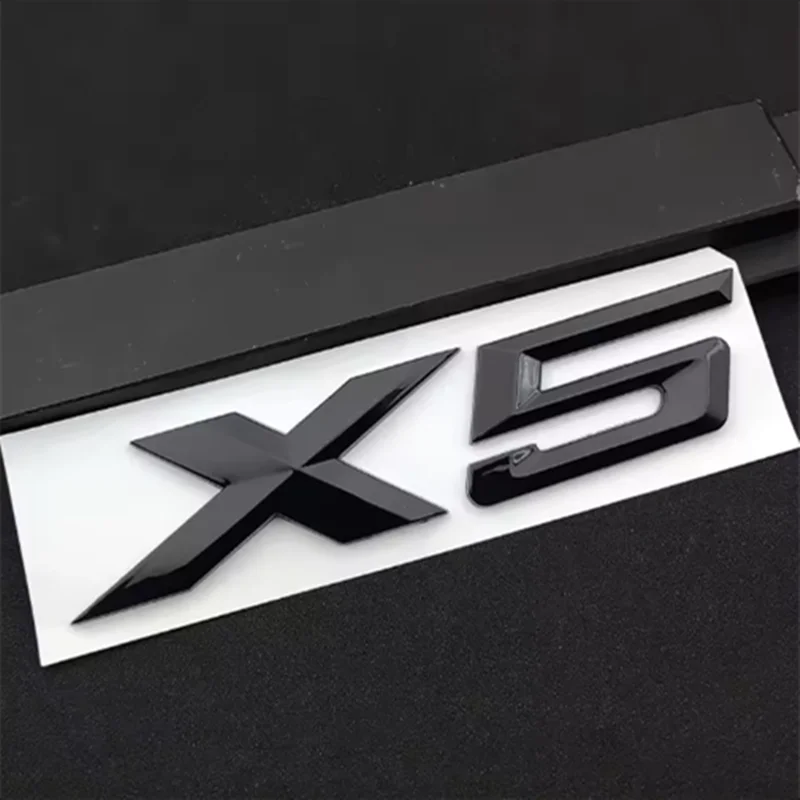 ABS Adhesive Matte Black Chrome Letter For Car Trunk BMW X5 Logo X5 Letters Stickers Emblem Badge E70 E53 F15 G05 Accessories view 4