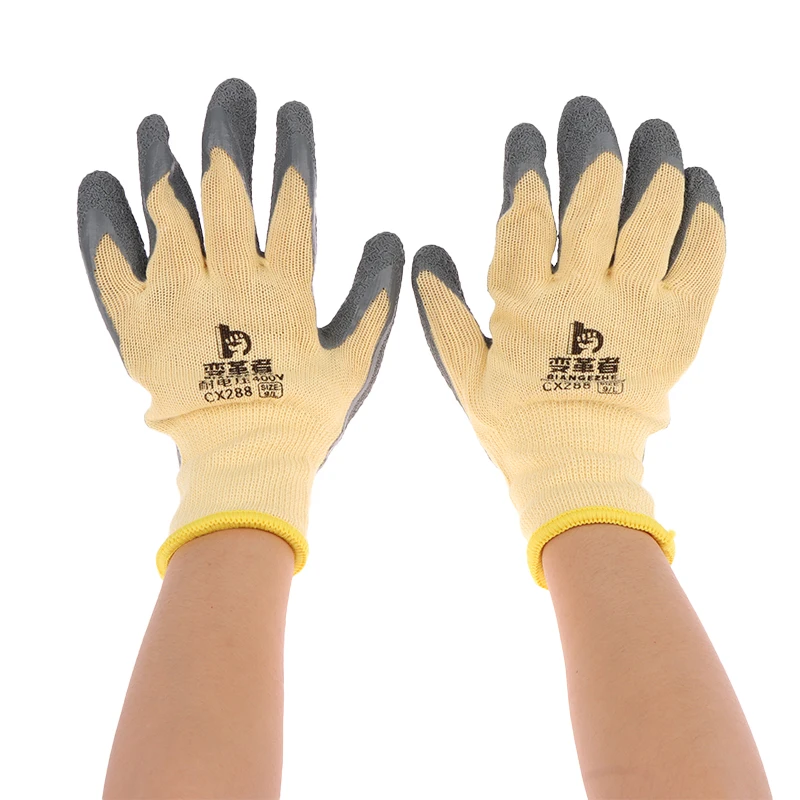 Gants de travail d'électricien, outil de protection, gants isolants, anti-électricité, basse tension, protection de sécurité, 400V, 1 paire