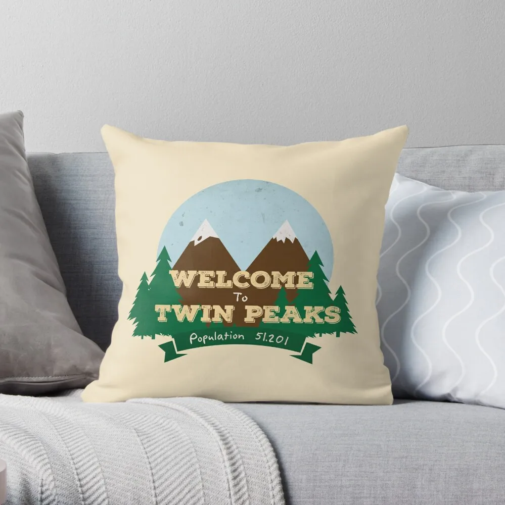 

Welcome To Twin Peaks Throw Pillow Couch Pillows Marble Cushion Cover