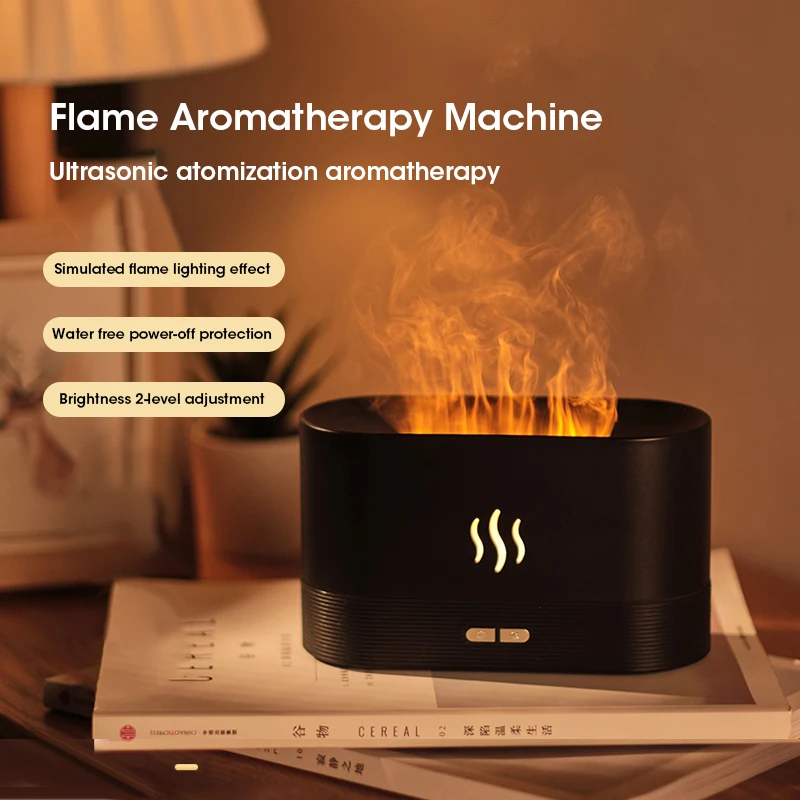 Aroma Diffuser Air Humidifier Ultrasonic Cool Mist Maker Fogger Led Essential Oil Flame Lamp Difusor