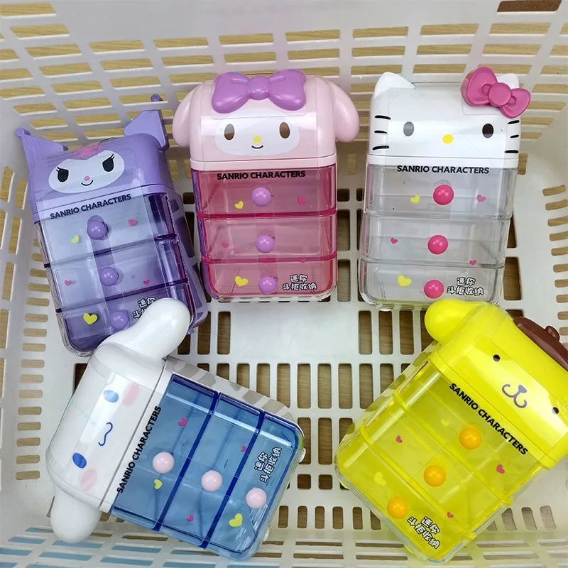 

Милый мини-комод Cinnamoroll Melody, органайзер для ювелирных изделий, настольный ящик для хранения, Kawaii, домашний декор, подарок