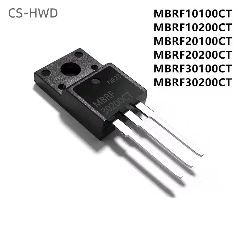 10PCS MBRF10100CT MBRF10200CT MBRF20100CT MBRF20200CT MBRF30100CT MBRF30200CT TO-220F Schottky diode