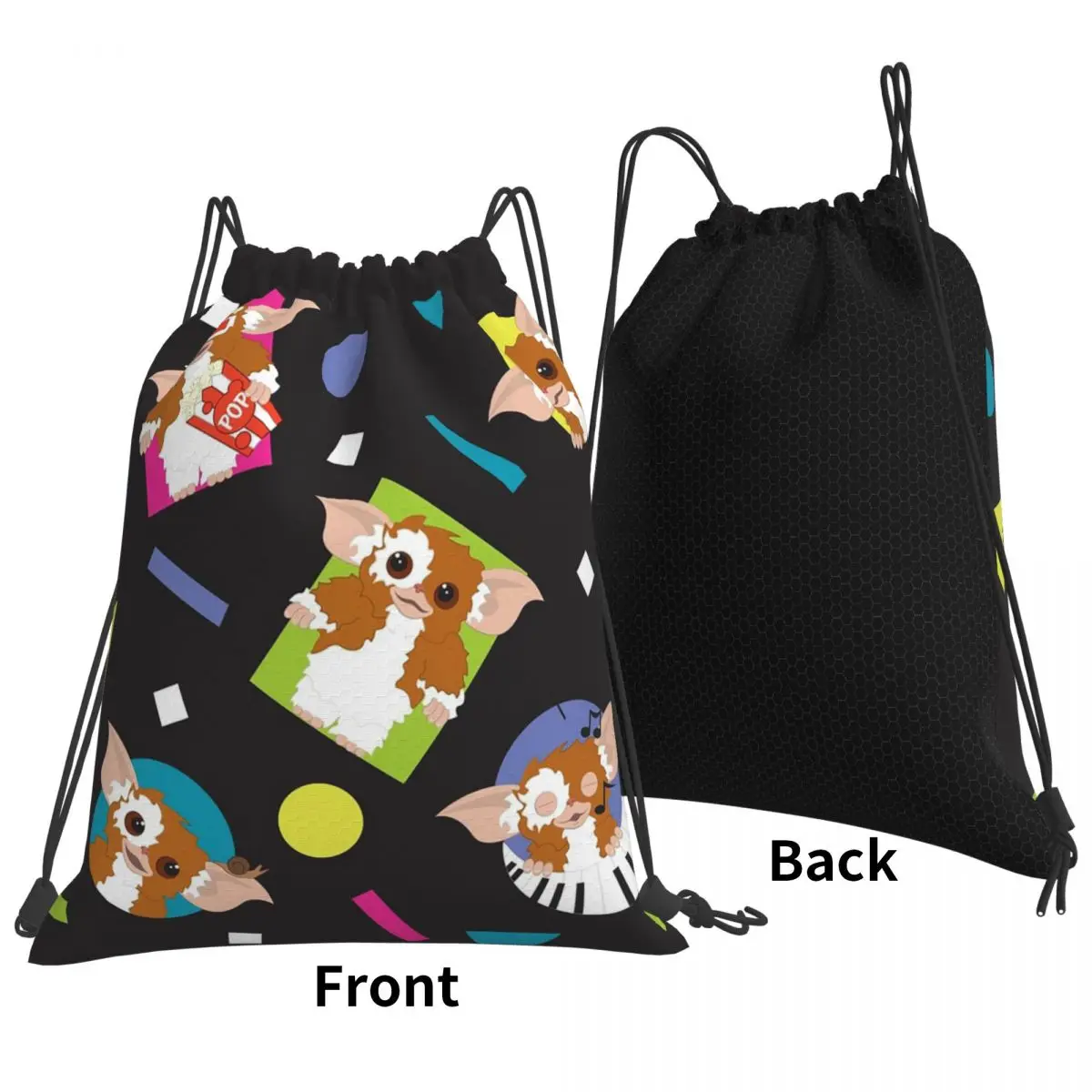 Adorable Ball Of Fun Gizmo Gremlin Backpacks Portable Drawstring Bags Sports Bag Book Bags for Travel School