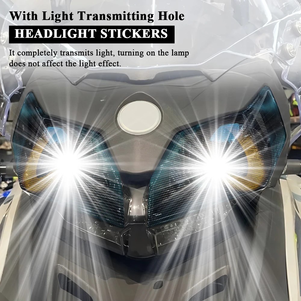 For Benelli TRK 502 502X TRK502 TRK502X 2023 2024 Waterproof Headlight Guard Stickers Motorcycle Head Light Decals Accessories