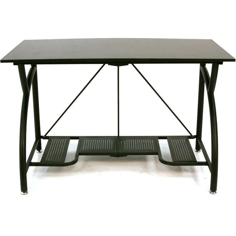 home.Multipurpose Adjustable Standing Desk Computer Table with  Connection Clip and Bottom Gaming Desk Shelf, Black