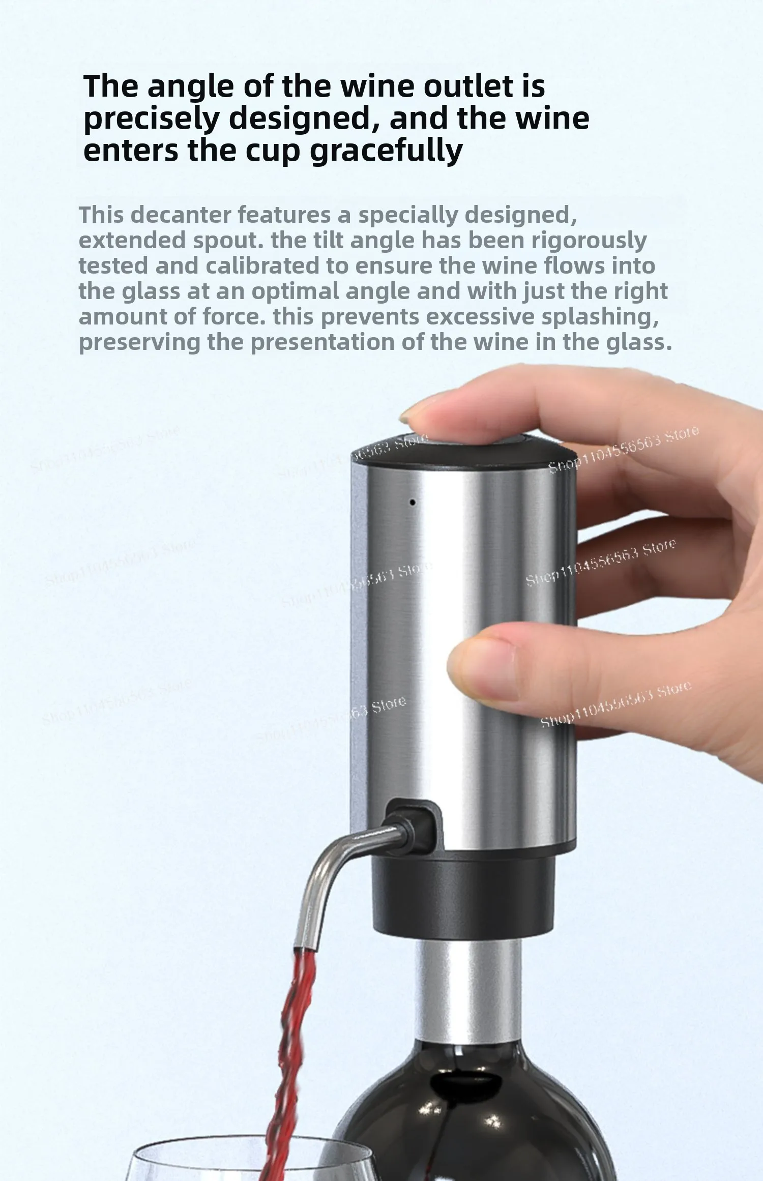 

Automatic Wine Decanter Dispenser with Type-C Charging - Fast Pouring for Parties (Stainless Steel)