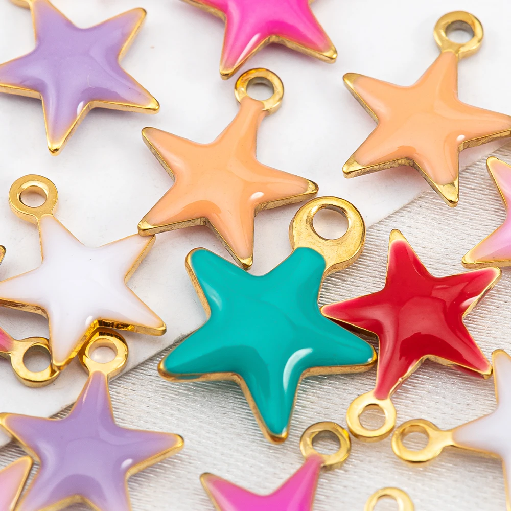 20 Stück Edelstahl Kleine Seestern Charms Fisch Anhänger Emaille DIY Schmuckherstellung Zubehör Erkenntnisse Ozean Halskette Ohrringe – Detail 30