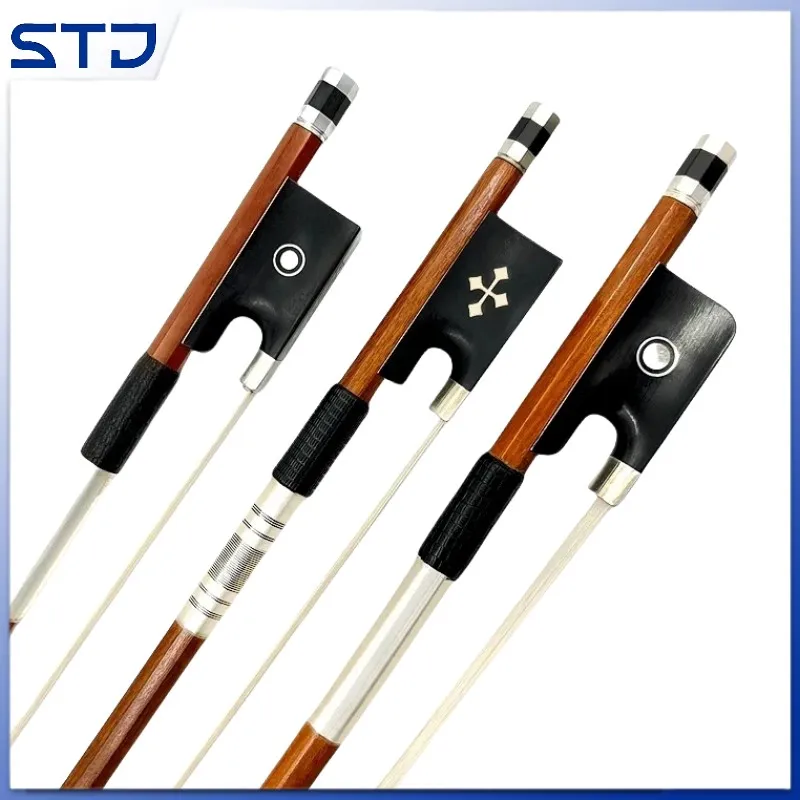 4/4 Violin 100% genuine Pernambuco  Professional Fiddle Bow viola bow cello bow,silver parts,Siberian horsetail horsehair