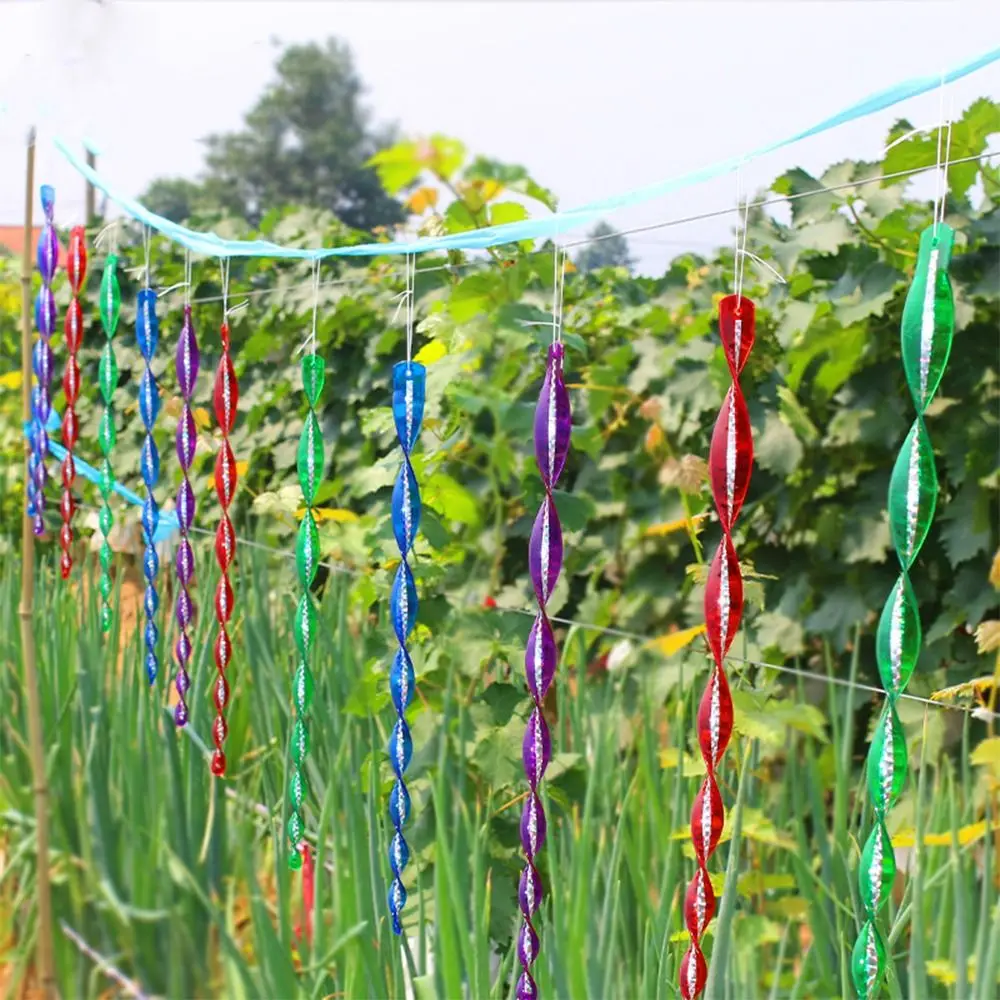 

10pcs 360 Degree Rotation Bird Repellent Rods Waterproof 30CM Length Bird Repeller Plastic Reflective Wind Spiral